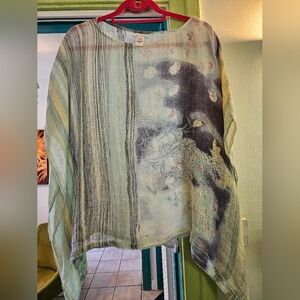 JJILL summer linen poncho